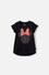 CAMISETA DE MINNIE MOUSE MANGA CORTA NEGRA PARA NIÑA