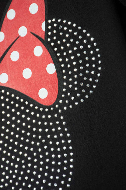 CAMISETA DE MINNIE MOUSE MANGA CORTA NEGRA PARA NIÑA
