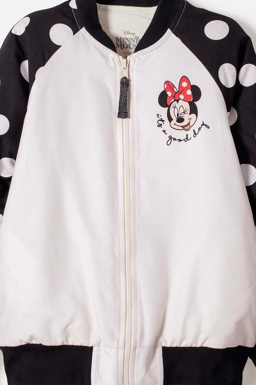 CHAQUETA MINNIE MOUSE CON CIERRE ROJO PARAISO PARA NIÑA