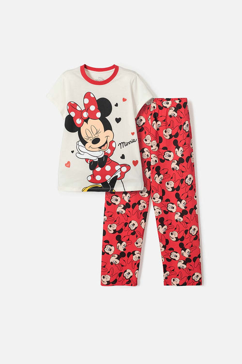 Card slide image -  PIJAMA DE MINNIE MOUSE PANTALÓN LARGO MARFIL PARA NIÑA