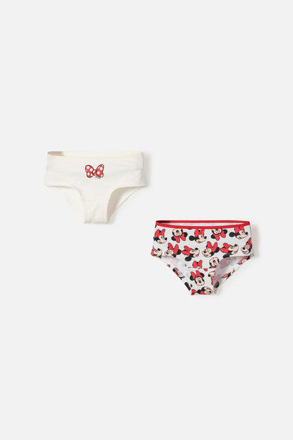 PACK X2 PANTIES DE MINNIE MOUSE MULTICOLOR PARA NIÑA