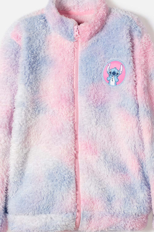 BUZO DE STITCH CON CIERRE MULTICOLOR PARA NIÑA