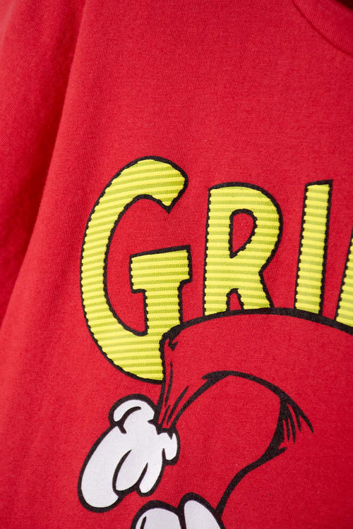 PIJAMA DE GRINCH PANTALÓN LARGO ROJO PARA NIÑO UNISEX