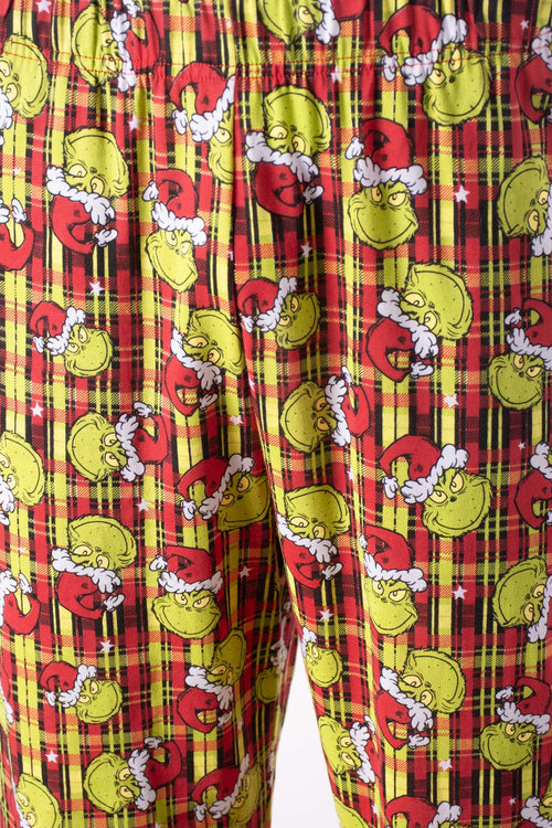 PIJAMA THE GRINCH CON PANTALÓN LARGO ROJO PARA HOMBRE