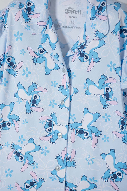 PIJAMA DE STITCH PANTALÓN LARGO MULTICOLOR PARA NIÑA