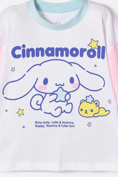 PIJAMA DE CINNAMOROLL MANGA CORTA MULTICOLOR PARA NIÑA