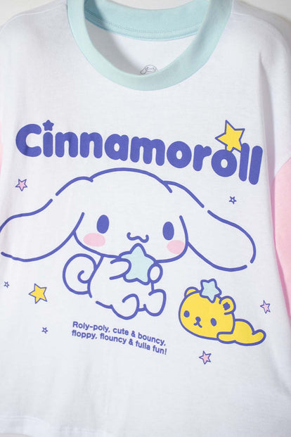 PIJAMA DE CINNAMOROLL MANGA CORTA MULTICOLOR PARA NIÑA