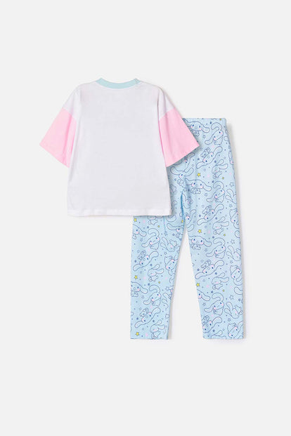 PIJAMA DE CINNAMOROLL MANGA CORTA MULTICOLOR PARA NIÑA