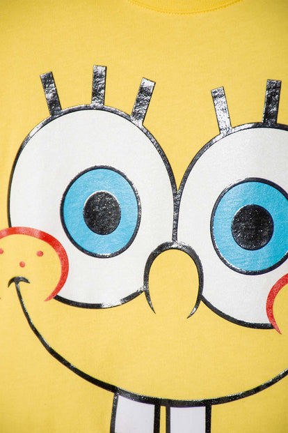 CAMISETA DE BOB ESPONJA MANGA CORTA AMARILLO PARA NIÑA