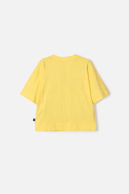 CAMISETA DE BOB ESPONJA MANGA CORTA AMARILLO PARA NIÑA