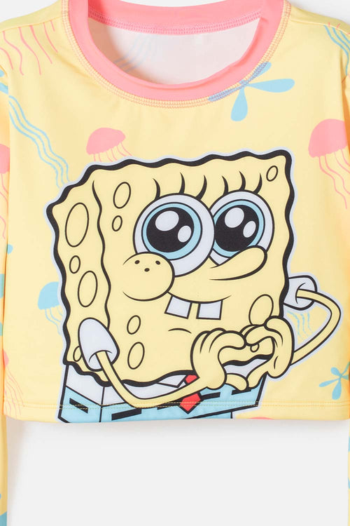 CONJUNTO DE BAÑO BOB ESPONJA MULTICOLOR PARA NIÑA