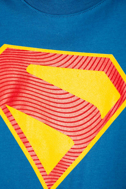 CAMISETA DE SUPERMAN MANGA CORTA AZUL PARA NIÑO