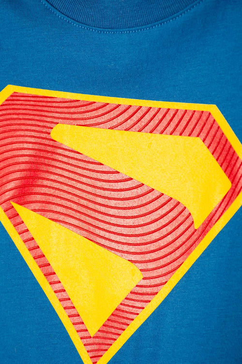 CAMISETA DE SUPERMAN MANGA CORTA AZUL PARA NIÑO
