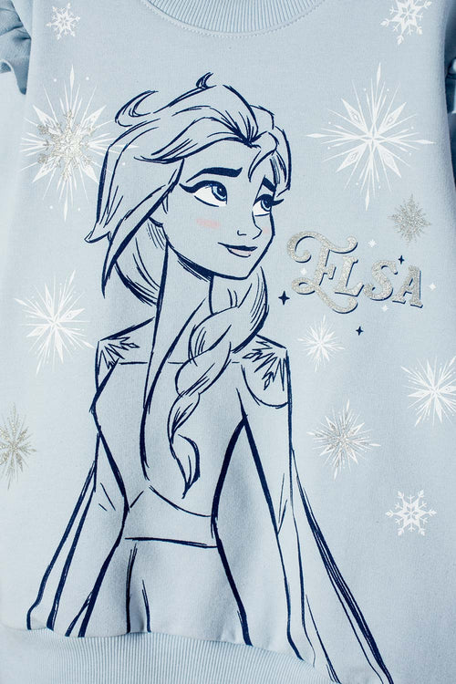 BUZO DE FROZEN CERRADO AZUL CIELO PARA NIÑA
