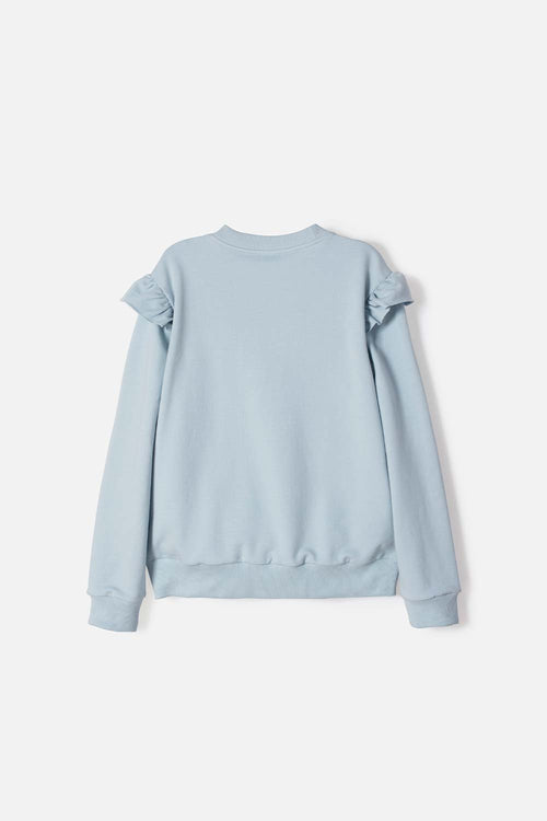 BUZO DE FROZEN CERRADO AZUL CIELO PARA NIÑA
