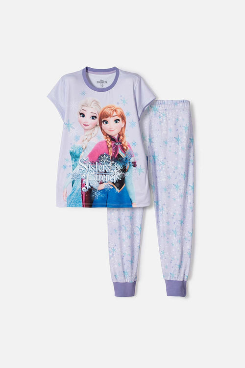 PIJAMA DE FROZEN MANGA CORTA LAVANDA PARA NIÑA