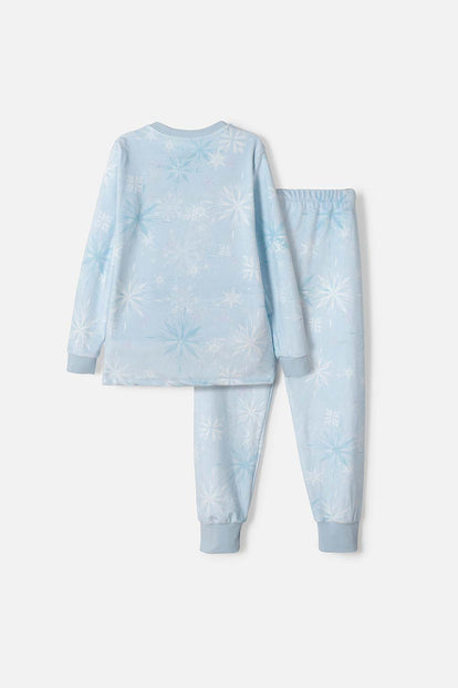 PIJAMA DE FROZEN PANTALON LARGO AZUL CIELO PARA NIÑA