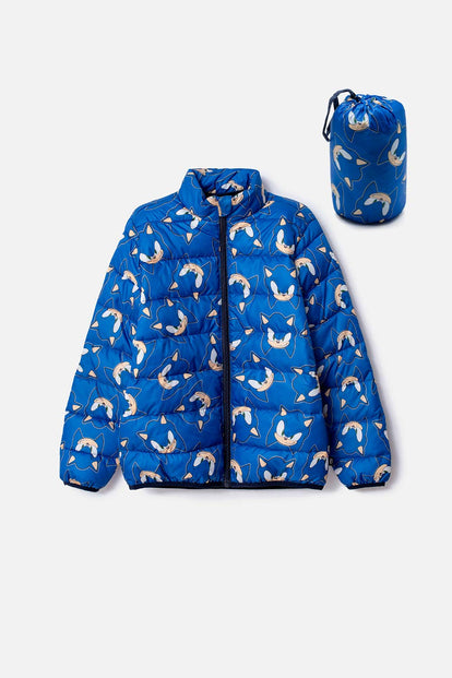 CHAQUETA DE SONIC CON CIERRE AZUL PARA NIÑO