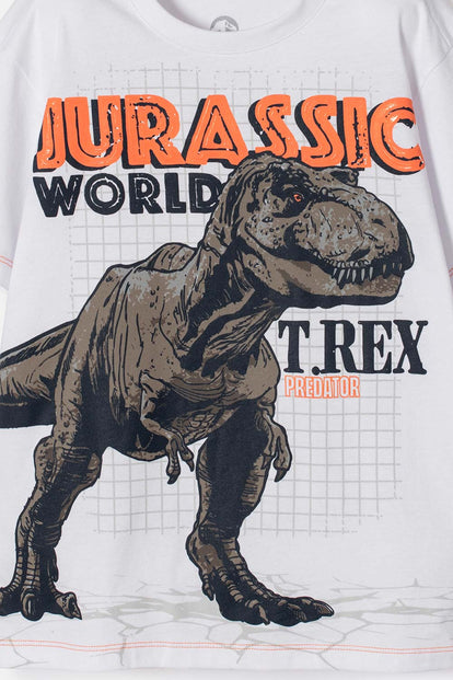 CONJUNTO DE JURASSIC WORLD CON BERMUDA MULTICOLOR PARA NIÑO