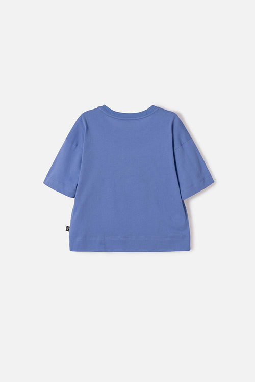 CAMISETA DE K- POP DEMON HUNTERS MANGA CORTA AZUL PARA NIÑA