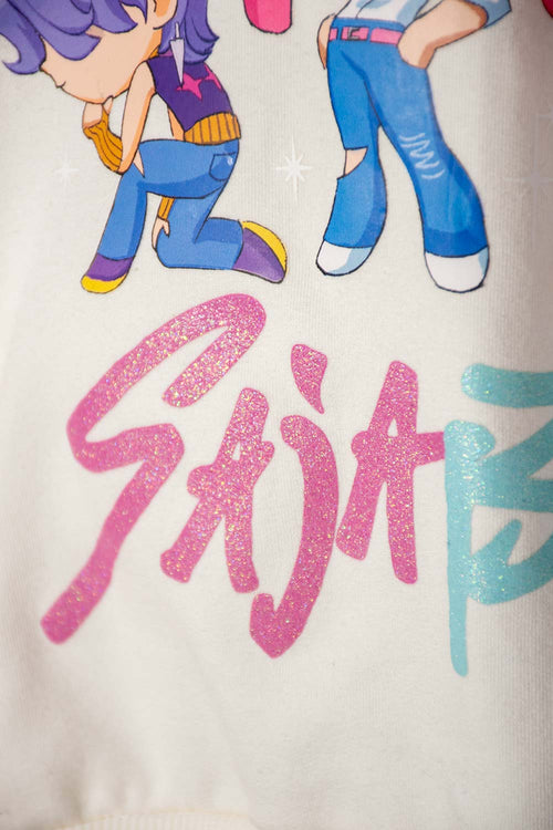 BUZO DE K- POP DEMON HUNTERS CON CAPUCHA FUCSIA PARA NIÑA