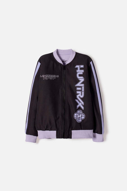 CHAQUETA DE K- POP DEMON HUNTERS CON CIERRE NEGRO PARA NIÑA