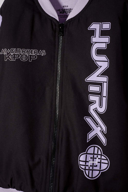 CHAQUETA DE K- POP DEMON HUNTERS CON CIERRE NEGRO PARA NIÑA