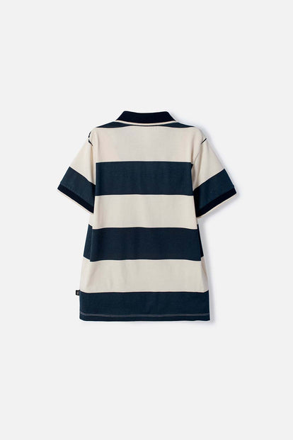 CAMISETA TIPO POLO DE HARRY POTTER AZUL Y ALMENDRA PARA NIÑO