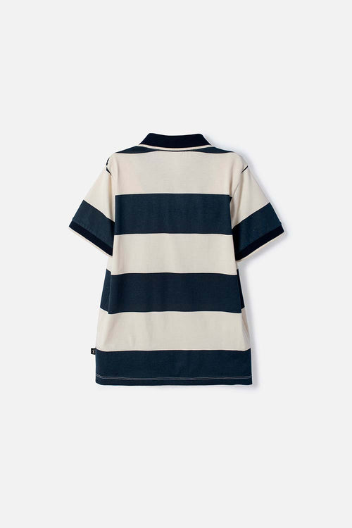 CAMISETA TIPO POLO DE HARRY POTTER AZUL Y ALMENDRA PARA NIÑO