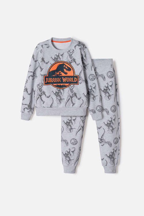 CONJUNTO DE JURASSIC WORLD CON JOGGER GRIS PARA NIÑO