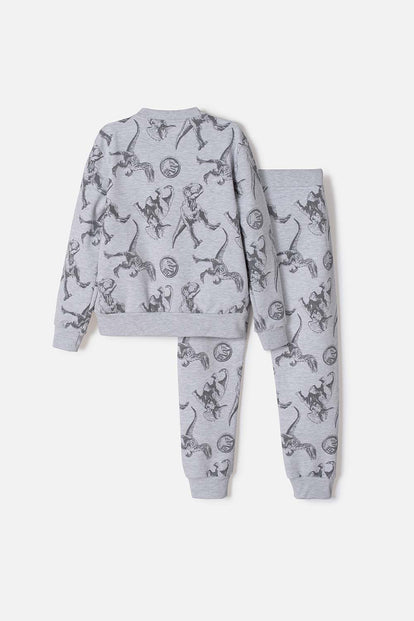 CONJUNTO DE JURASSIC WORLD CON JOGGER GRIS PARA NIÑO