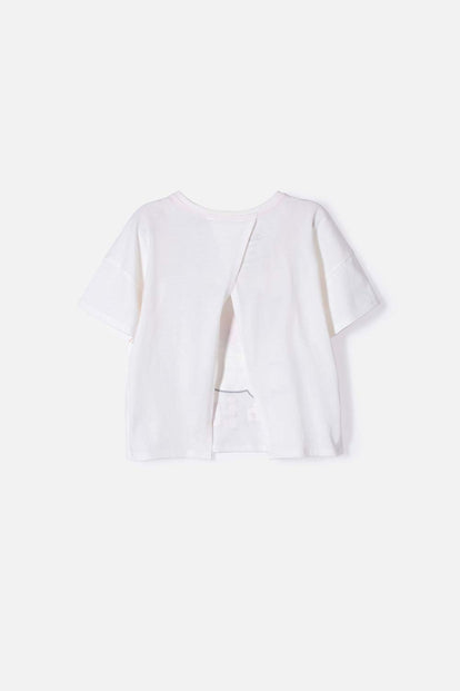 CAMISETA DE STITCH MANGA CORTA BLANCO PARA NIÑA