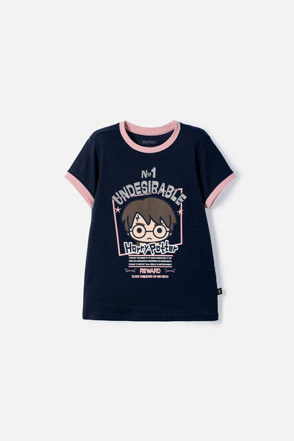 CAMISETA DE HARRY POTTER MANGA CORTA AZUL PARA NIÑA