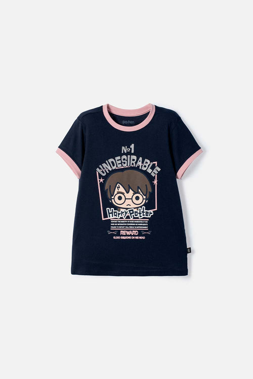 CAMISETA DE HARRY POTTER MANGA CORTA AZUL PARA NIÑA