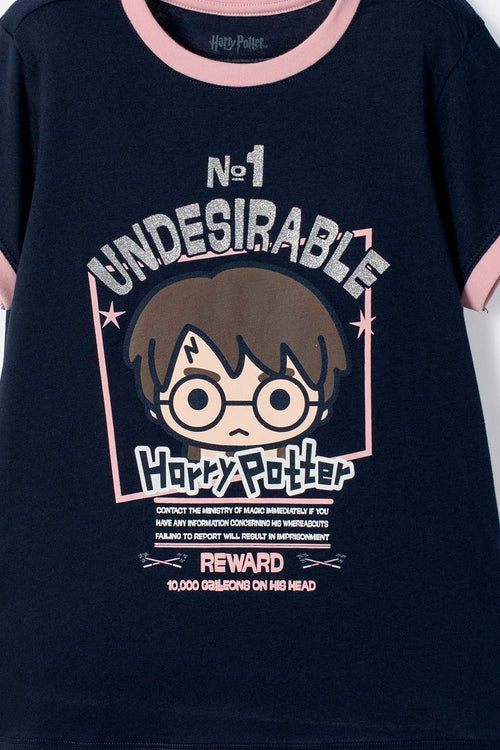 CAMISETA DE HARRY POTTER MANGA CORTA AZUL PARA NIÑA