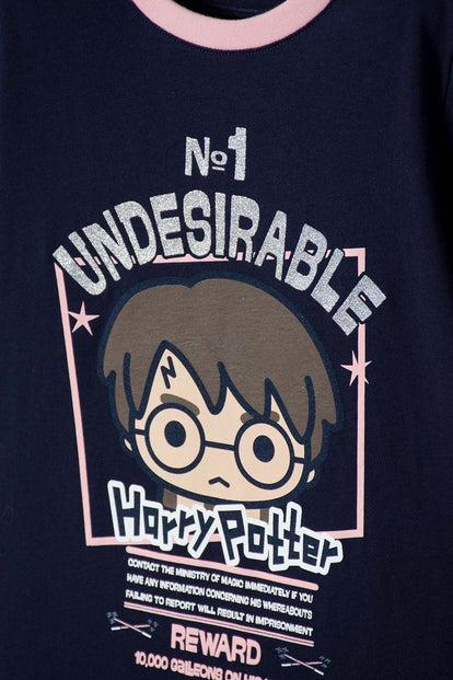 CAMISETA DE HARRY POTTER MANGA CORTA AZUL PARA NIÑA