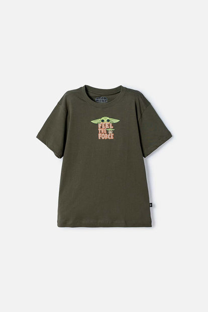 CAMISETA DE MANDALORIAN MANGA CORTA VERDE PARA NIÑO