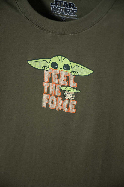 CAMISETA DE MANDALORIAN MANGA CORTA VERDE PARA NIÑO