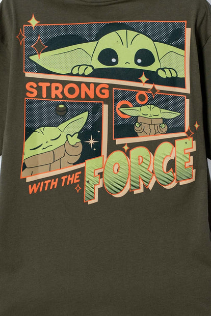 CAMISETA DE MANDALORIAN MANGA CORTA VERDE PARA NIÑO