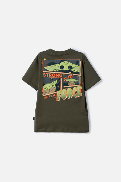 CAMISETA DE MANDALORIAN MANGA CORTA VERDE PARA NIÑO