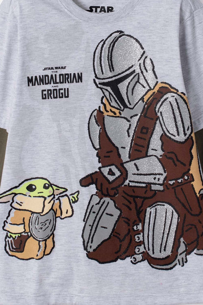 CAMISETA DE MANDALORIAN MANGA CORTA MULTICOLOR PARA NIÑO