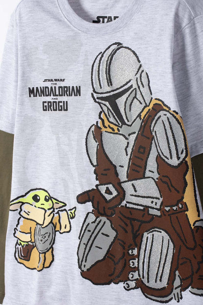 CAMISETA DE MANDALORIAN MANGA CORTA MULTICOLOR PARA NIÑO