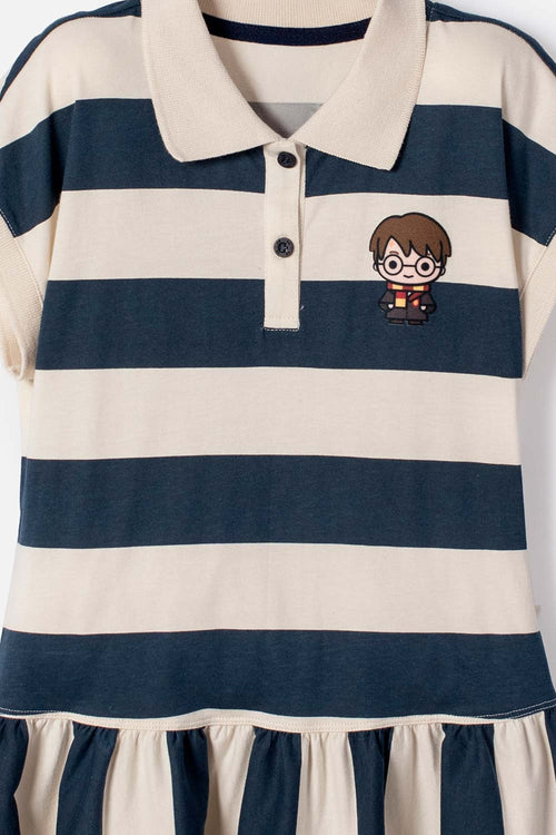 VESTIDO DE HARRY POTTER MANGA CORTA ALMENDRA PARA NIÑA