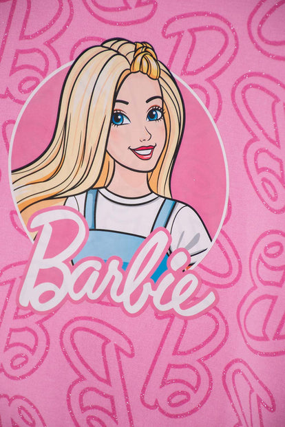 CONJUNTO DE BARBIE CON PANTALÓN LARGO ROSADO PARA NIÑA