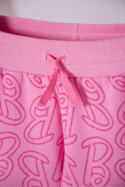 CONJUNTO DE BARBIE CON PANTALÓN LARGO ROSADO PARA NIÑA