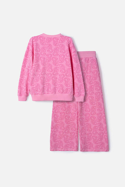 CONJUNTO DE BARBIE CON PANTALÓN LARGO ROSADO PARA NIÑA