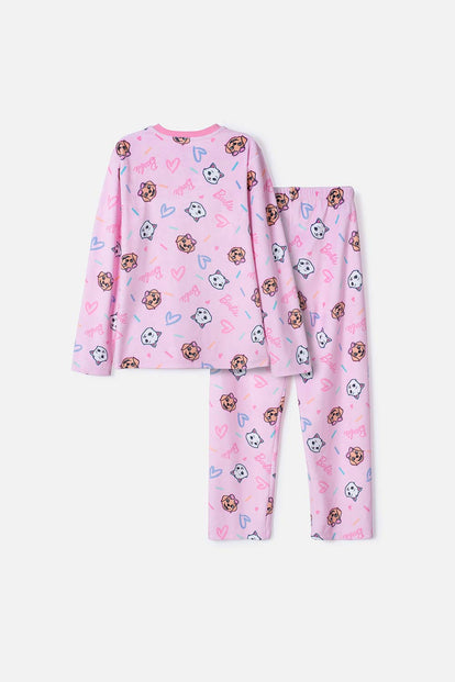 PIJAMA DE BARBIE MANGA LARGA ROSADO PARA NIÑA