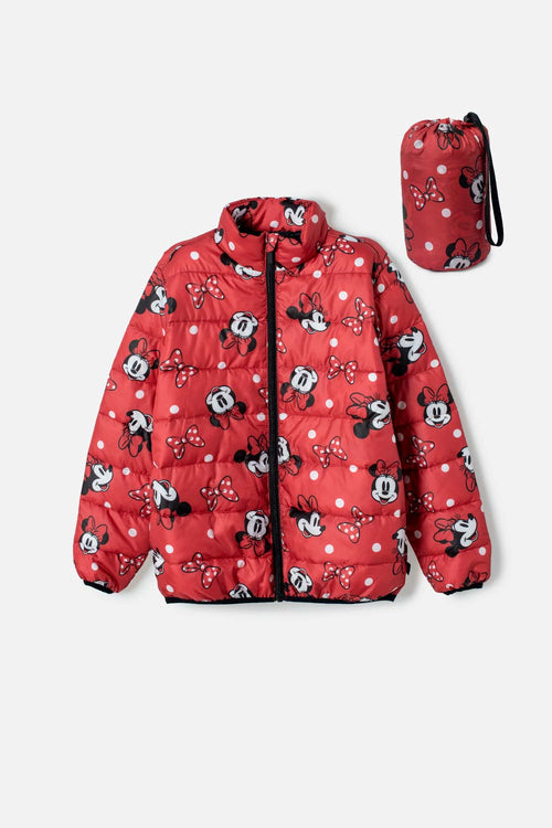 CHAQUETA DE MINNIE MOUSE CON CIERRE FRONTAL ROJA PARA NIÑA