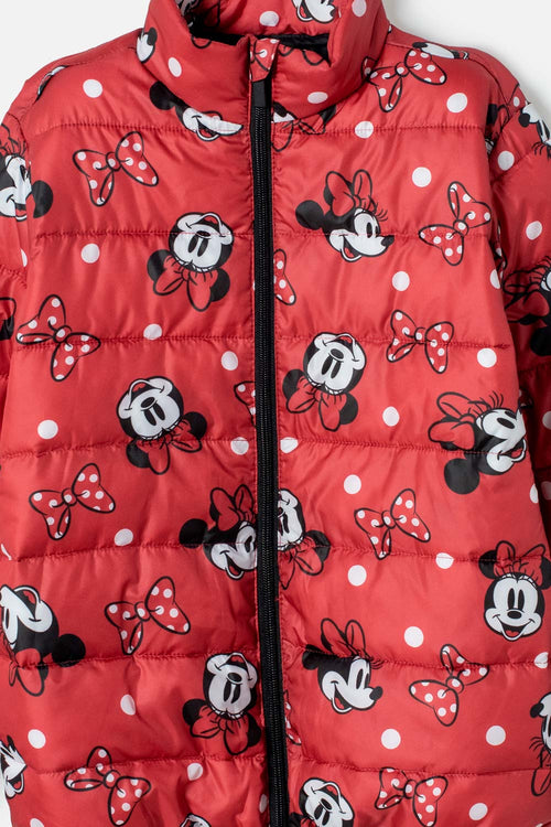 CHAQUETA DE MINNIE MOUSE CON CIERRE FRONTAL ROJA PARA NIÑA