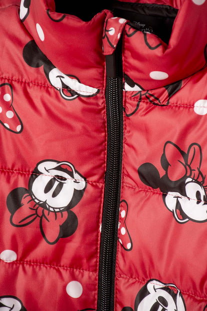 CHAQUETA DE MINNIE MOUSE CON CIERRE FRONTAL ROJA PARA NIÑA